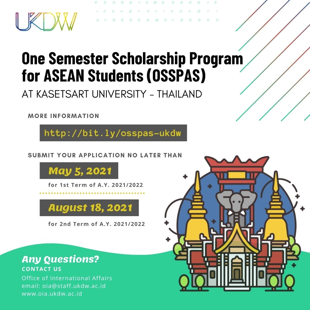 One Semester Scholarship Program For Asean Students (Osspas) | Ukdw