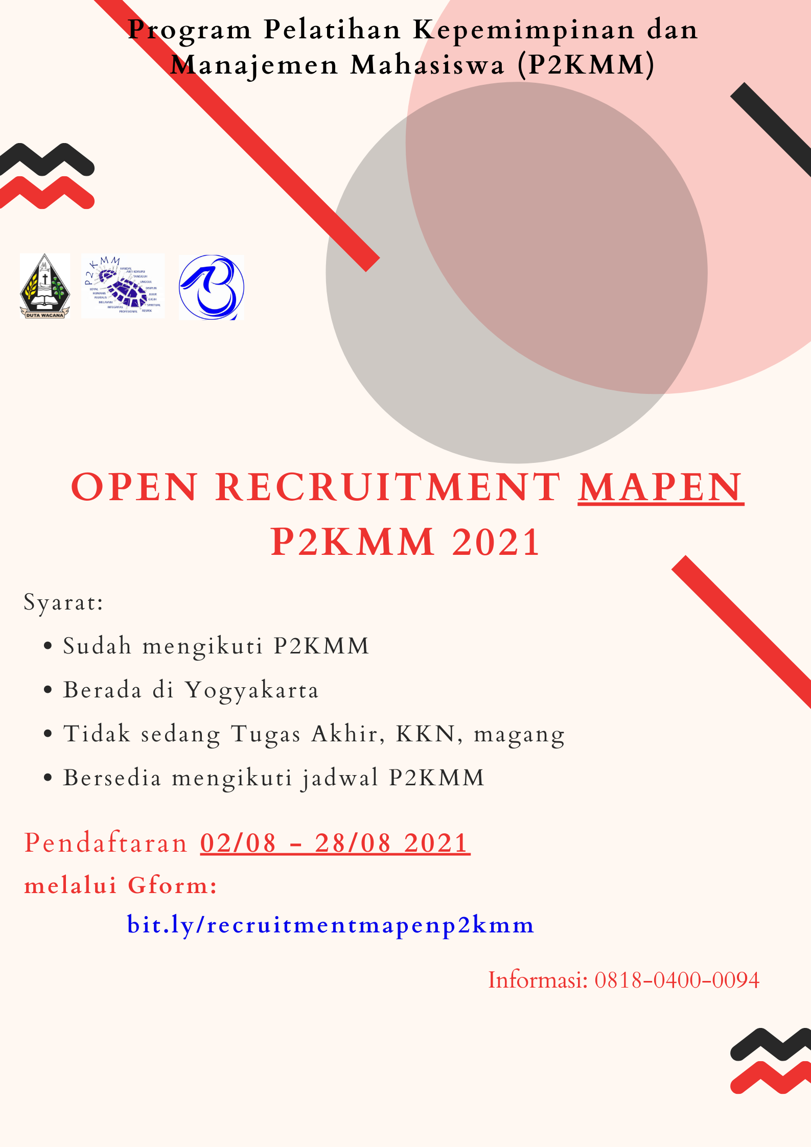 Pendaftaran Mapen P2Kmm | Ukdw