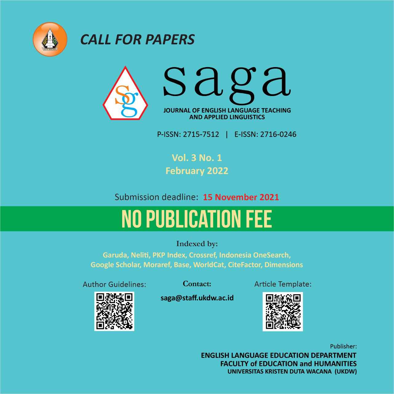 Call For Papers Saga | Ukdw