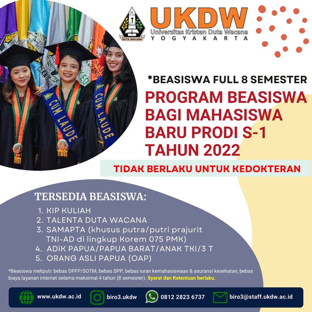Program Beasiswa Ukdw Universitas Kristen Duta Wacana Ukdw